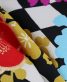 卒業式袴レンタルNo.766[平祐奈][レトロモダン]白黒ダイヤ・梅・カラフルな花の丸